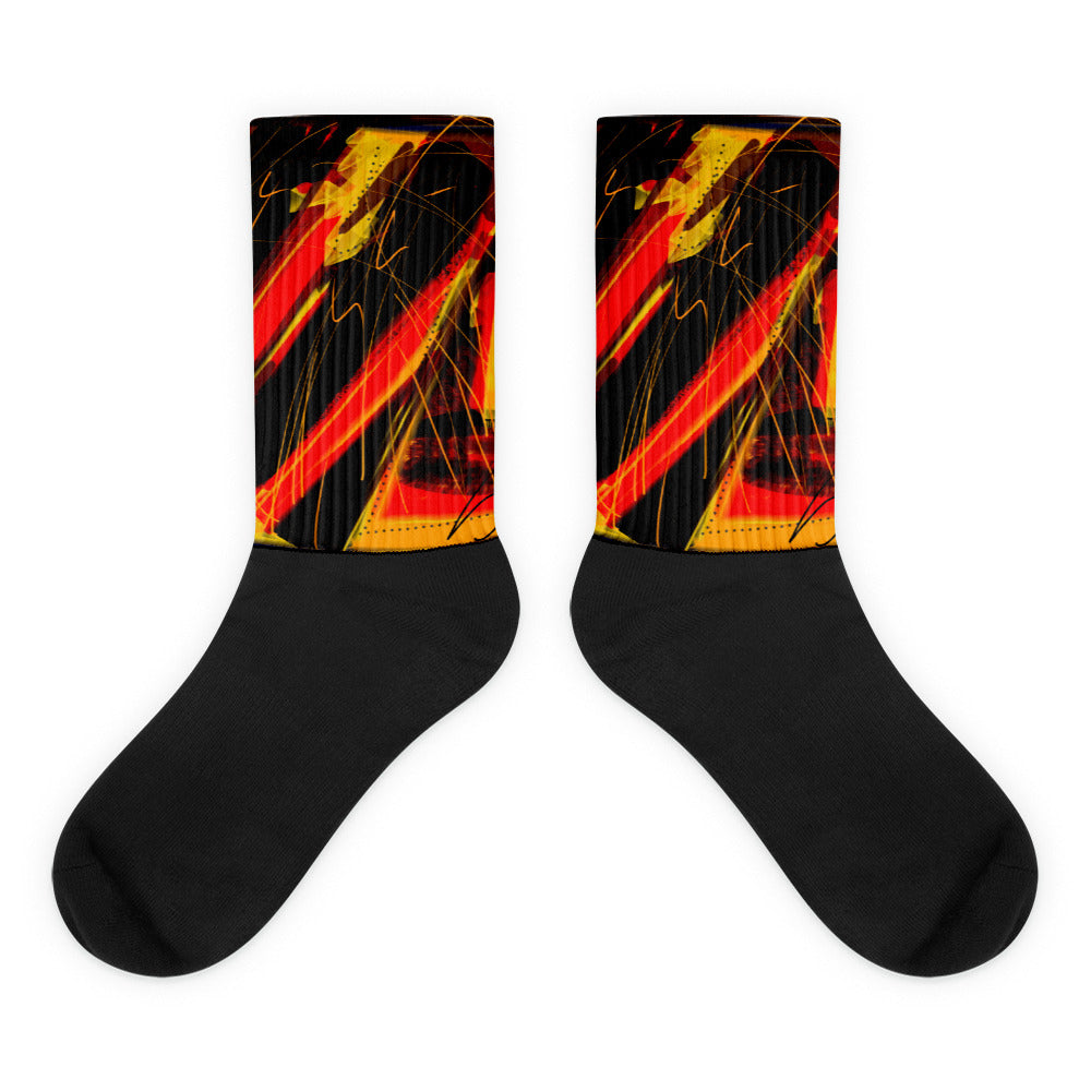 Fire in the Hole Socks by Susan Fielder Art