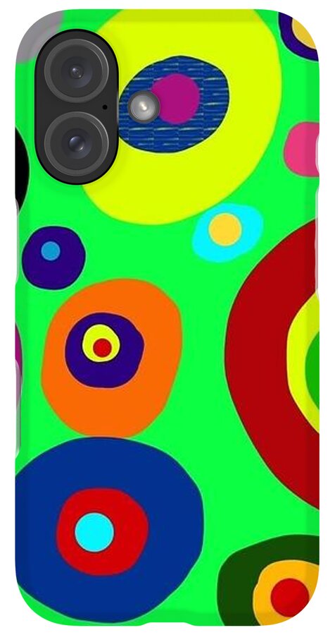 Colorful eyes in the green sky - Phone Case