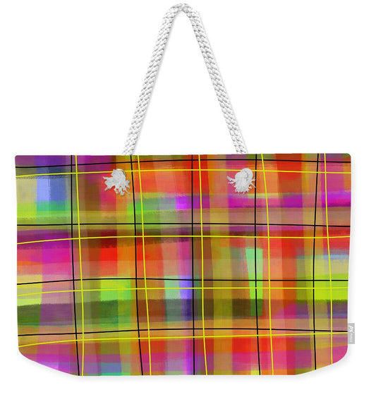 Neon Plaid - Weekender Tote Bag