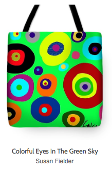 Colorful Eyes in the Green Sky Leggings