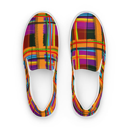 Rad Plaid Men’s slip-on canvas shoes