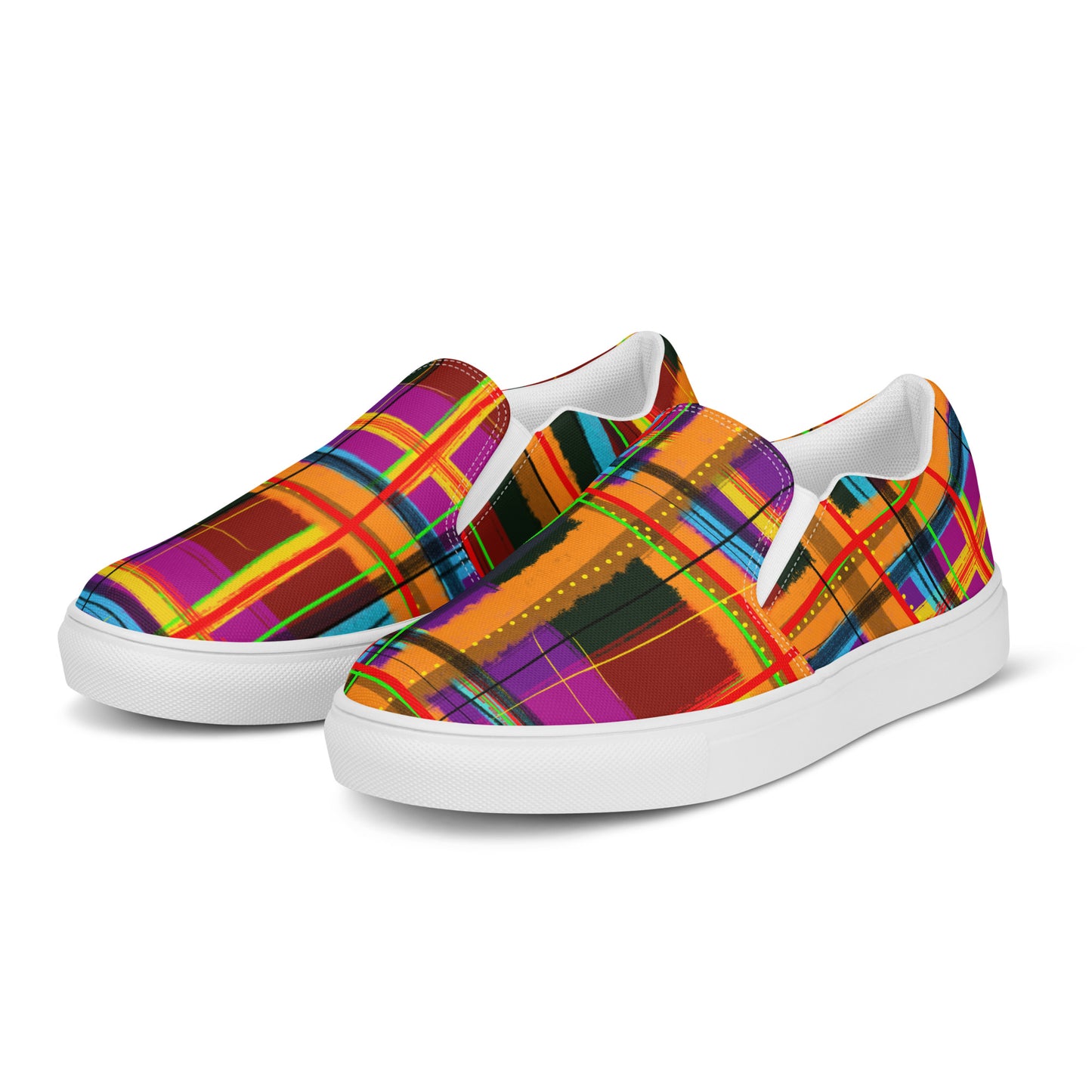 Rad Plaid Men’s slip-on canvas shoes