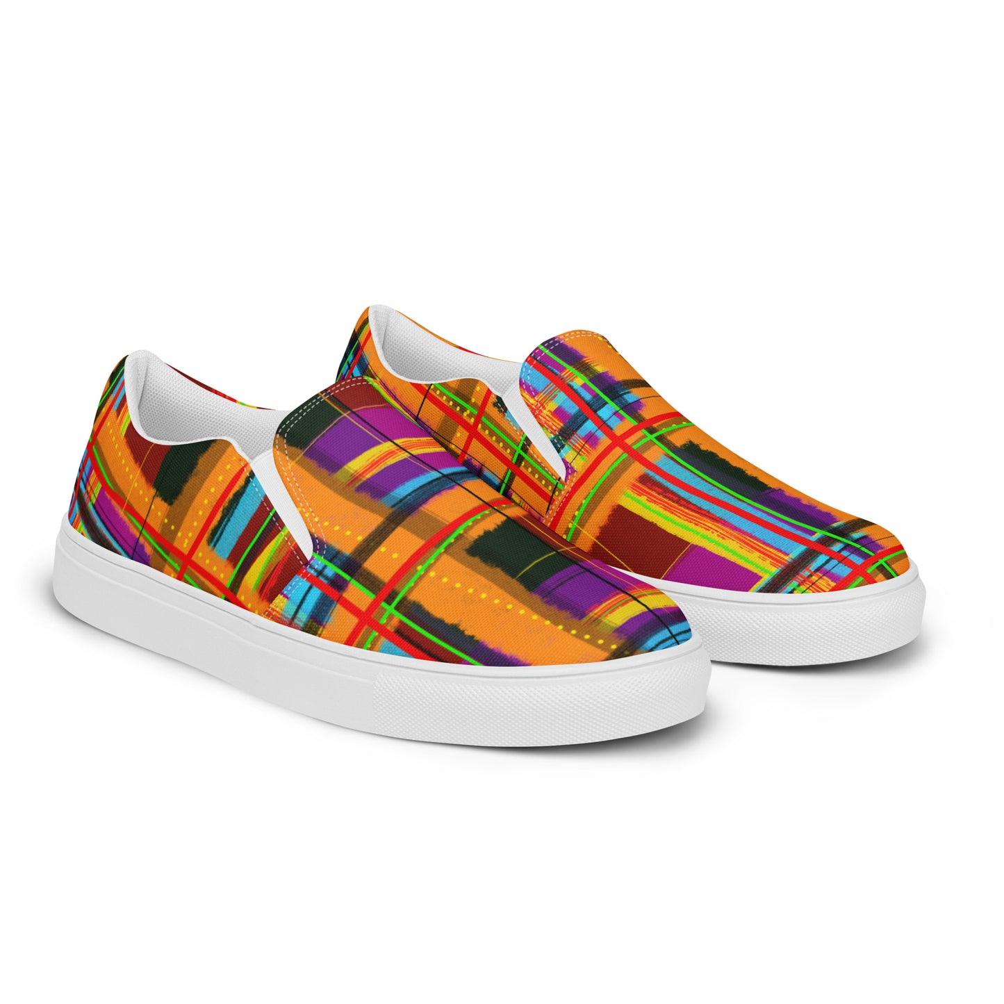 Rad Plaid Men’s slip-on canvas shoes