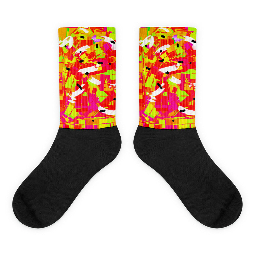 Splash of Squares in Neon Socks by Susan Fielder Art