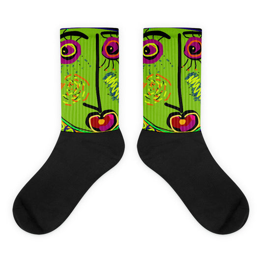 He Kept Us In Stitches socks by Susan Fielder Art