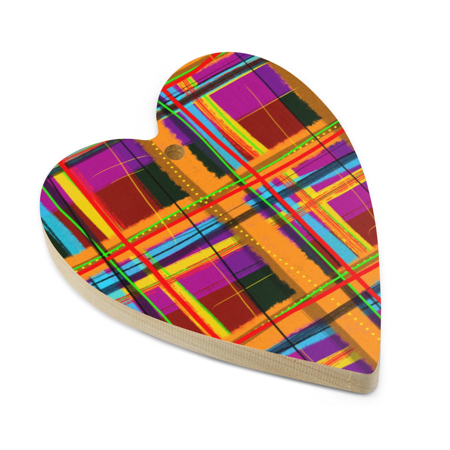 Rad Plaid Wooden Ornament