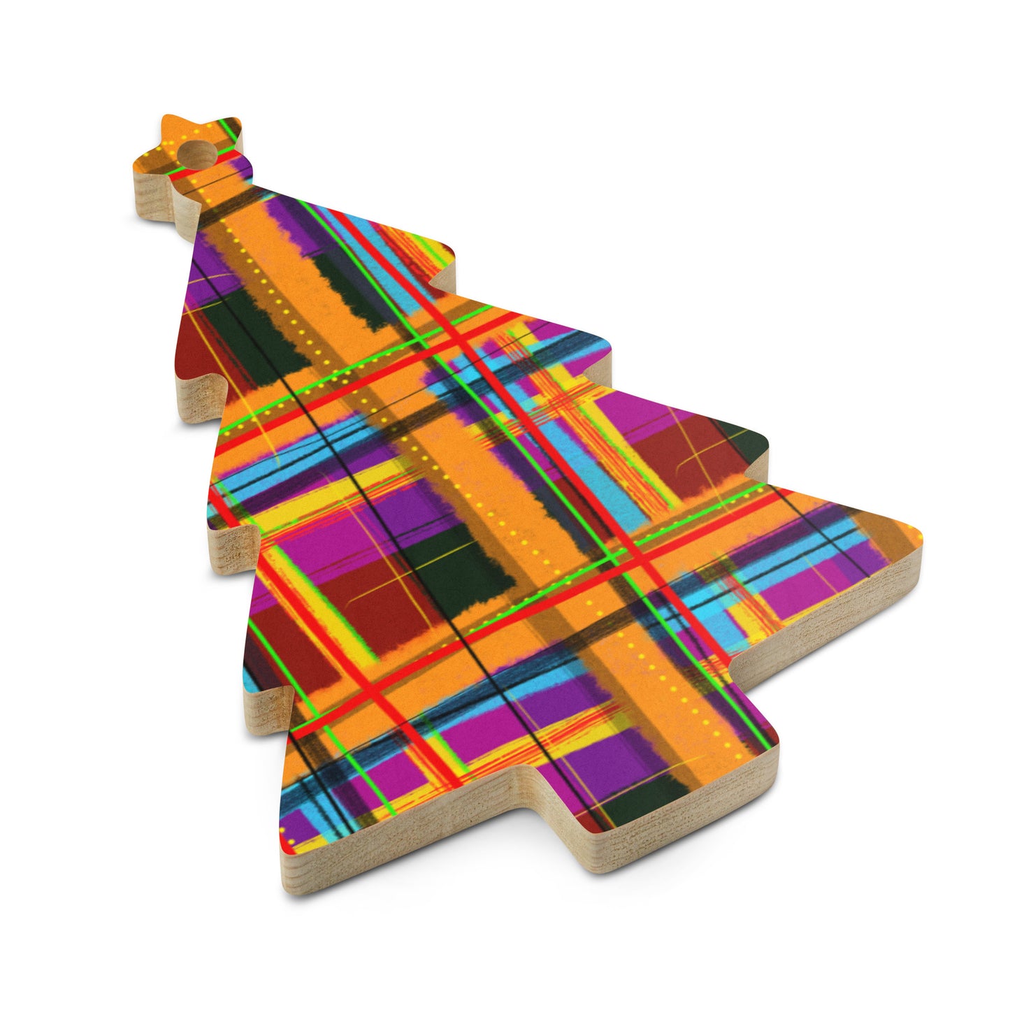 Rad Plaid Wooden Ornament